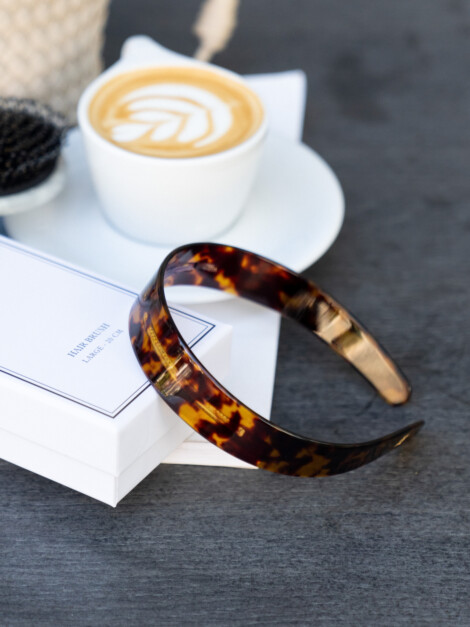 PLAIN HAIR BAND BROAD BROWN TORTOISE
