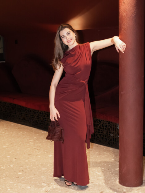BIANCA LONG DRESS BURGUNDY
