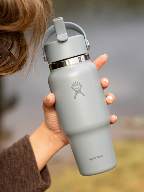 24 OZ WIDE FLEX STRAW TRAVEL BOTTLE SHALE GRAY