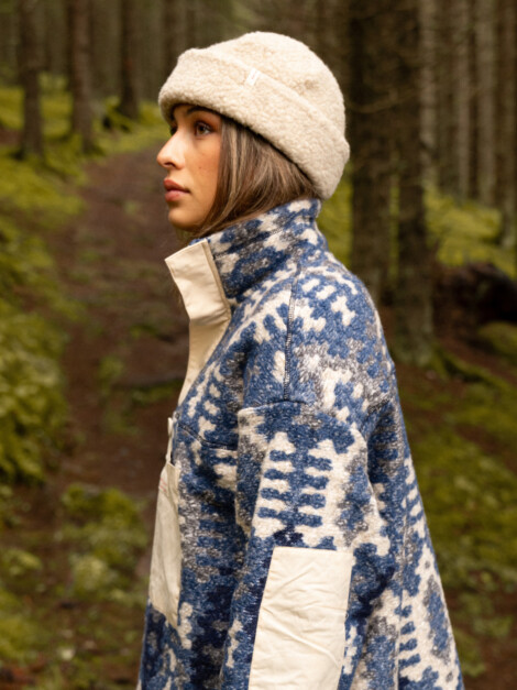 V-BOND TRADITION FLEECE FJORD BLUE/PATTERN