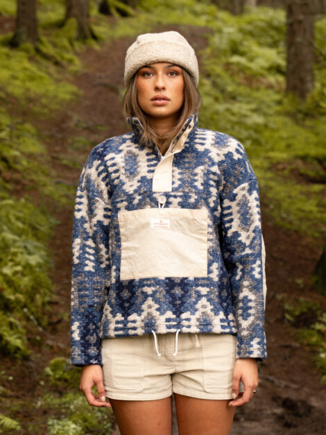 V-BOND TRADITION FLEECE FJORD BLUE/PATTERN