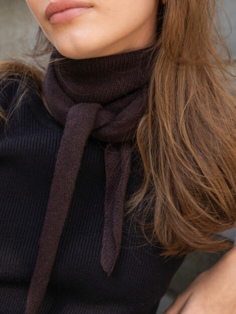 MISTY KNIT SCARF CHOCOLATE BROWN