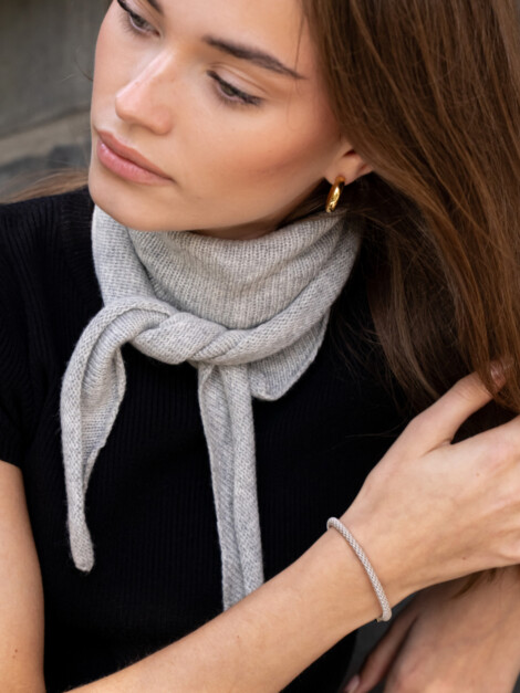 MISTY KNIT SCARF GREY MELANGE