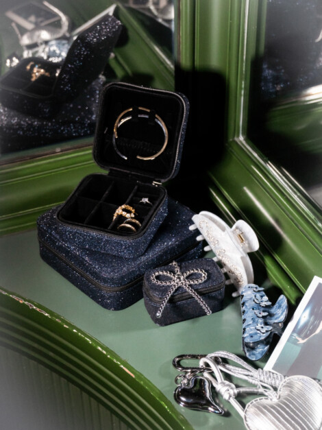 DAY GLITTER JEWELRY SQUARE NAVY BLAZER
