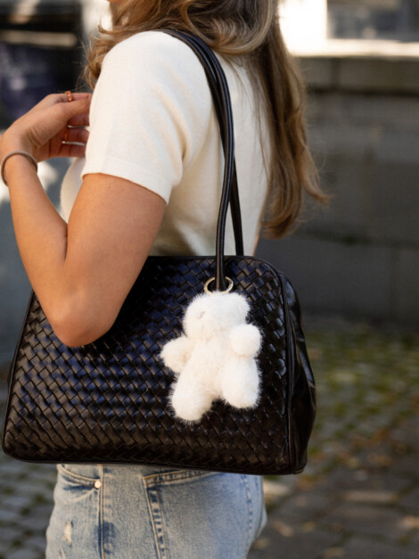 BEAR BAG CHARM OFF WHITE
