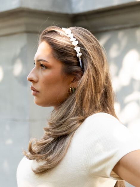 CRYSTAL HAIR BAND WHITE