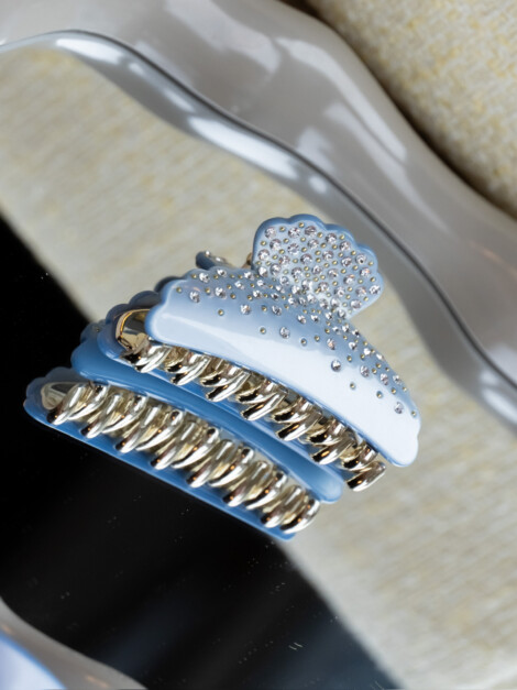 CRYSTAL HAIR CLAW LARGE 501 BLUE