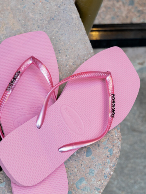 HAVAIANAS SQUARE LOGO METALLIC CHIFFON ROSE