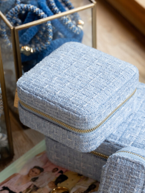 TWEED JEWELLERY BOX MINI COOL BLUE