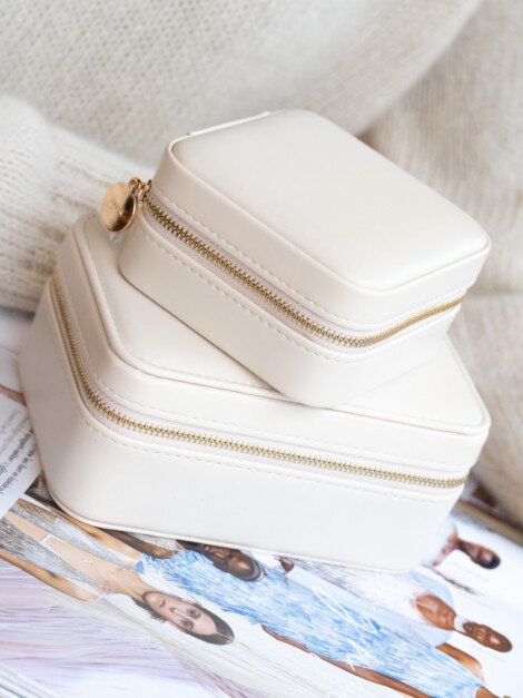LEATHER JEWELLERY BOX SAND