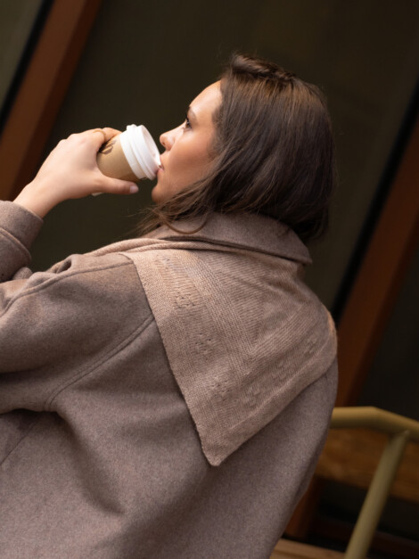 MIALY KNIT SCARF BEIGE MELANGE
