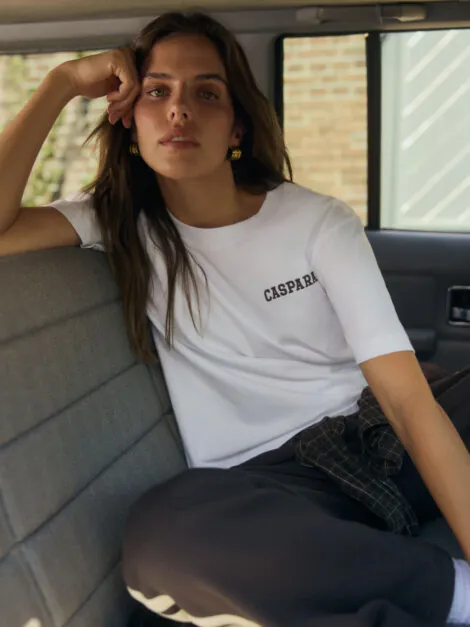 W. ALL-STAR EMBROIDERED TEE BRILLIANT WHITE/ESPRESSO