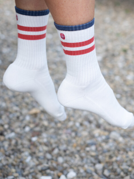 OSLO CREW SOCKS WHITE/RED