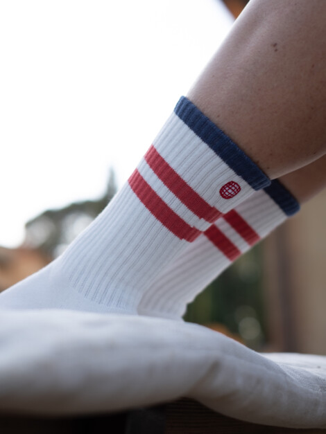 OSLO CREW SOCKS WHITE/RED