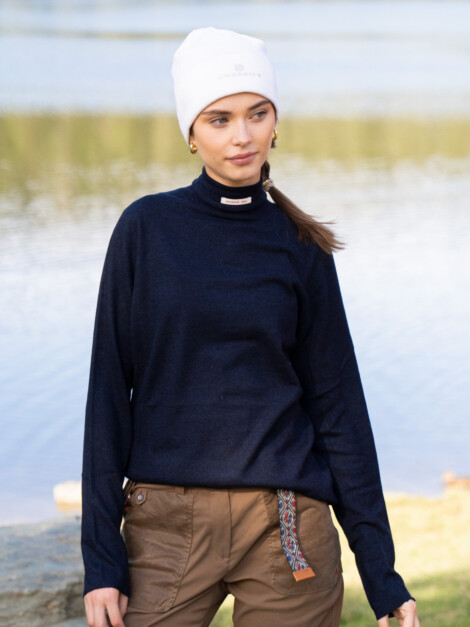 BOILED TURTLE NECK THIN FADED NAVY
