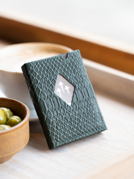 EXENTRI LEATHER WALLET GREEN COBRA