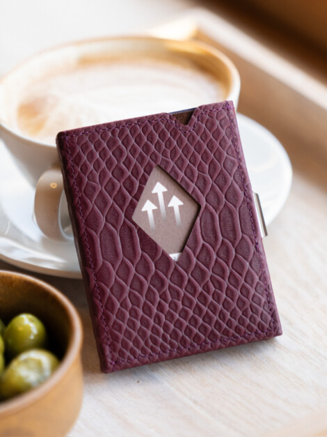 LEATHER WALLET PURPLE COBRA