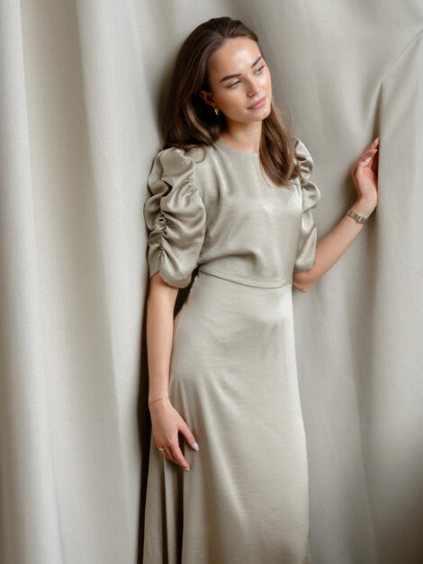 BENUTI SOLID DRESS LIGHT GREEN