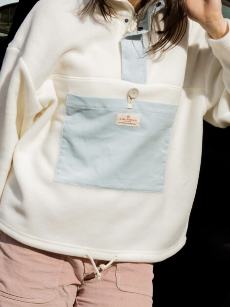 V-BOND CORD FLEECE NATURAL/BLUE SKY