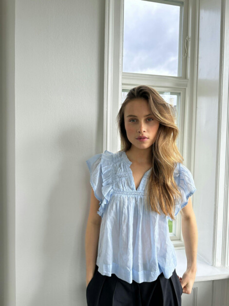 JAYLA S VOILE TOP LIGHT BLUE