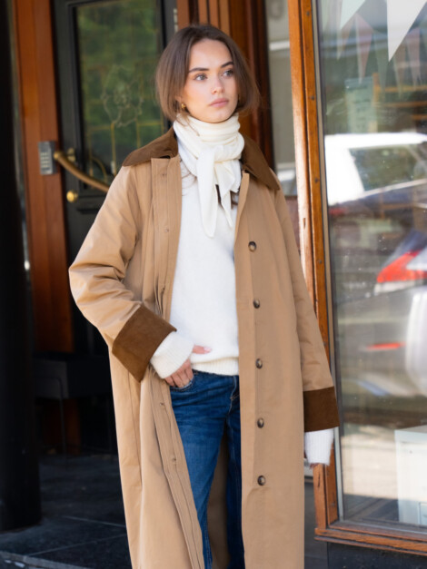 ANNELI CORD COAT DARK TAN