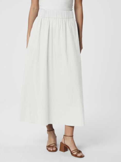 YARA LONG POPLIN SKIRT WHITE