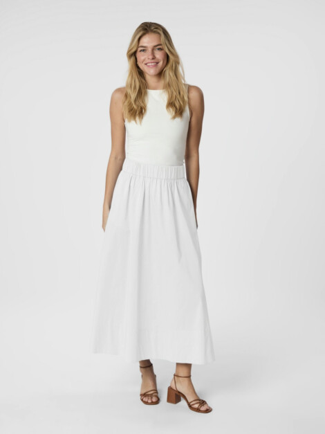 YARA LONG POPLIN SKIRT WHITE