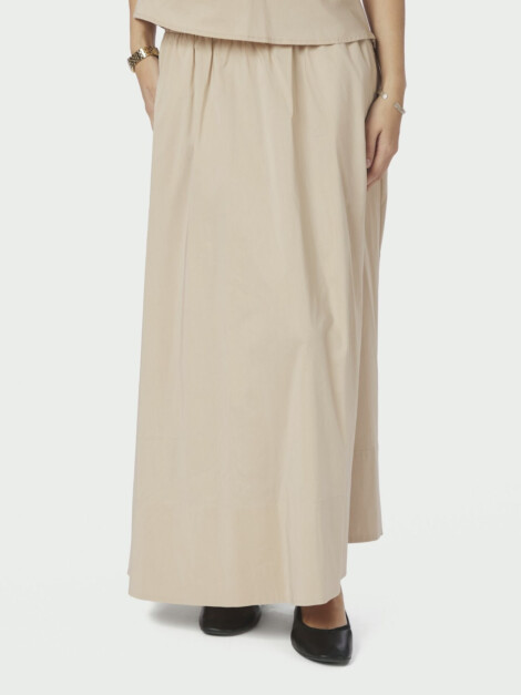 YARA LONG POPLIN SKIRT DARK SAND