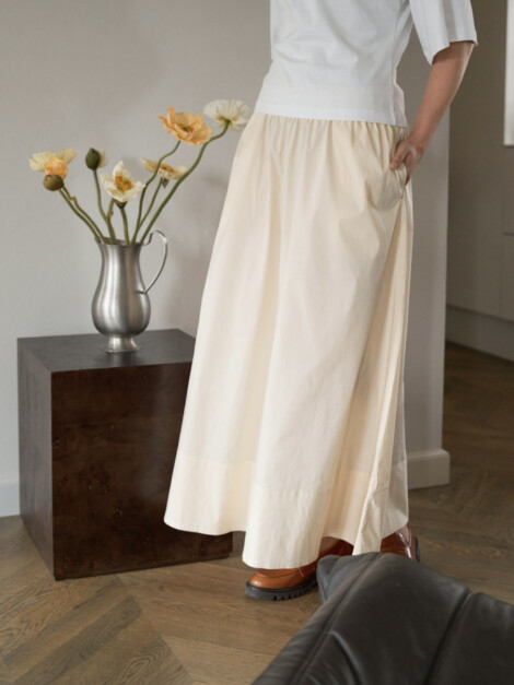 YARA LONG POPLIN SKIRT BUTTER YELLOW