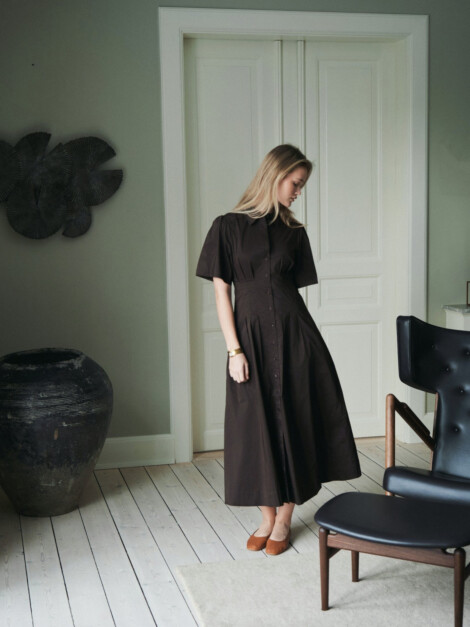 BAIA POPLIN DRESS CHOCOLATE BROWN