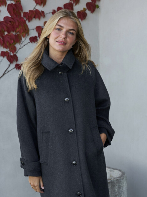 KEATON WOOL COAT ANTRACIT MELANGE