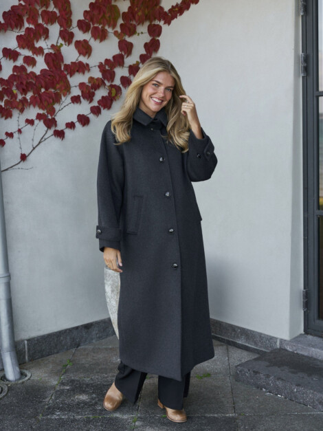 KEATON WOOL COAT ANTRACIT MELANGE