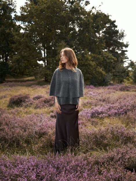 JOSEI DOUBLE KNIT CAPE GREY