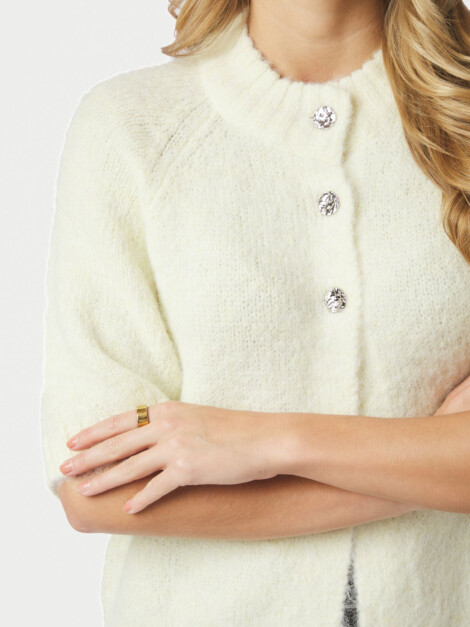 BENUTA FLUFFY KNIT CARDIGAN LIGHT YELLOW