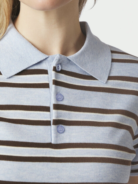 MULANN POLO KNIT BLOUSE LIGHT BLUE
