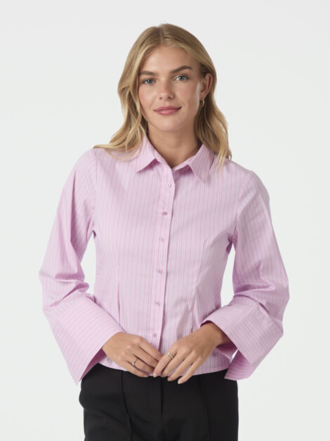 ROSA SHADOW STRIPE SHIRT LIGHT PINK