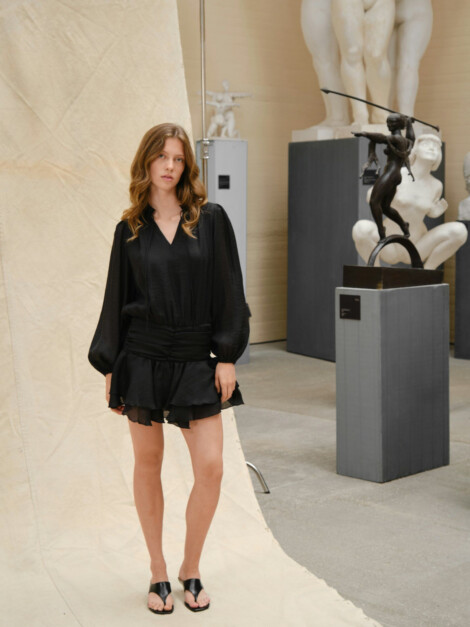BARI CHIFFON DRESS BLACK