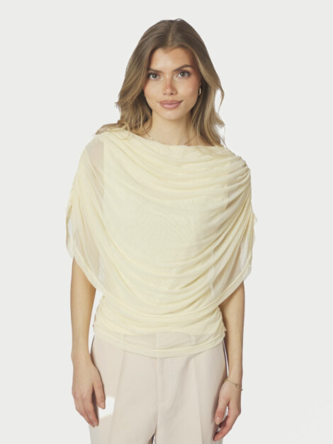 COTTUNA DRAPY MESH TOP LIGHT YELLOW