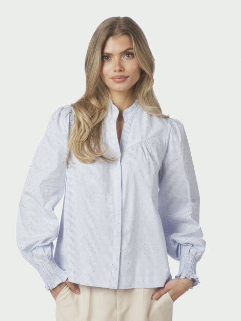 ASTRIDA STRIPE STONE SHIRT LIGHT BLUE