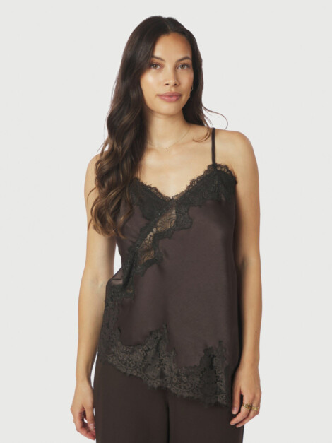 VIOLE LACE TOP DARK BROWN