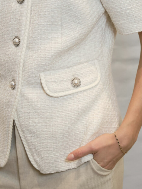 FAINA BOUCLE BLOUSE OFF WHITE