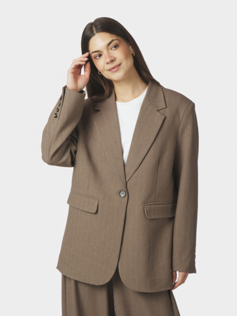 GABY PINSTRIPE BLAZER TAUPE