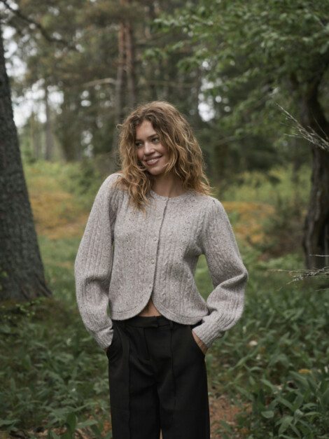 KOTEAS CABLE KNIT CARDIGAN BEIGE MELANGE