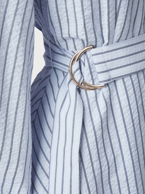 FELICE STRIPE CREPE DRESS BLUE