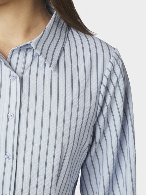 ROSA STRIPED CREPE SHIRT BLUE