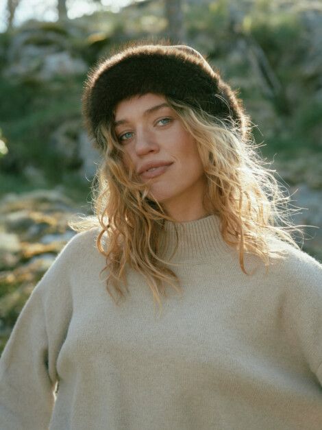 NAPPI FAUX FUR HAT BROWN