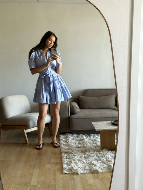 TABBIE POPLIN DRESS LIGHT BLUE