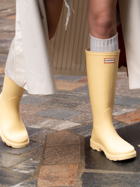 HUNTER DOWNPOUR TALL BOOT PALE YELLOW