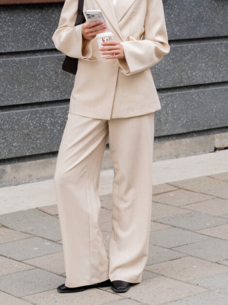EMMETT MELANGE PANTS BEIGE MELANGE