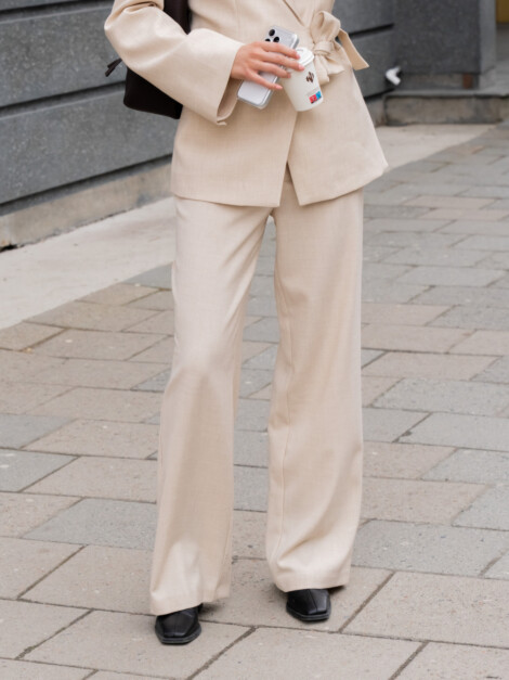 EMMETT MELANGE PANTS BEIGE MELANGE